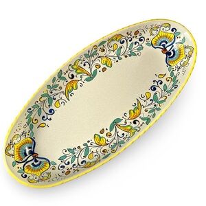 Meridiana Ceramiche Colorful Hand Painted 15” Oval Serving Bowl Dish Italy